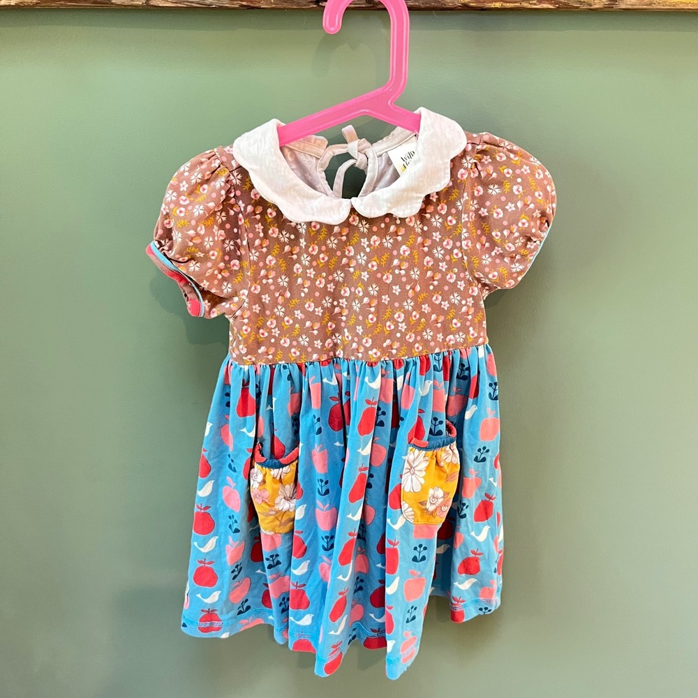 Wild Flowers Girls Dress Size 4 Floral‎ Peter Pan Collar Pockets Cute